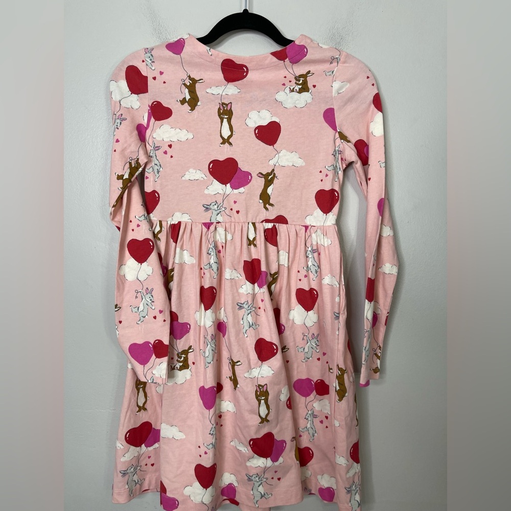 Mini Boden NWOT Kids' Fun Long Sleeve Jersey Dress in Rabbit Easter Heart 11-12 - Picture 6 of 6